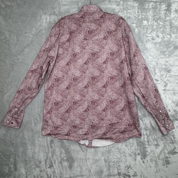 Rafter C Cowboy Collection Shirt Mens XL Red Paisley Pearl Snap Western Rodeo - Picture 3 of 12